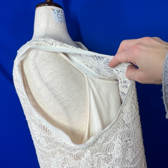 👗NWT🤩|•DAISY FUENTES•| Pretty Ivory Crochet Lace Shift Dress Size 3X - Picture 3 of 13